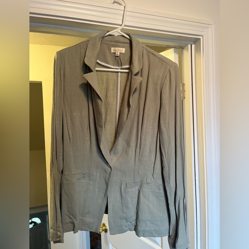 Sage green linen blazer